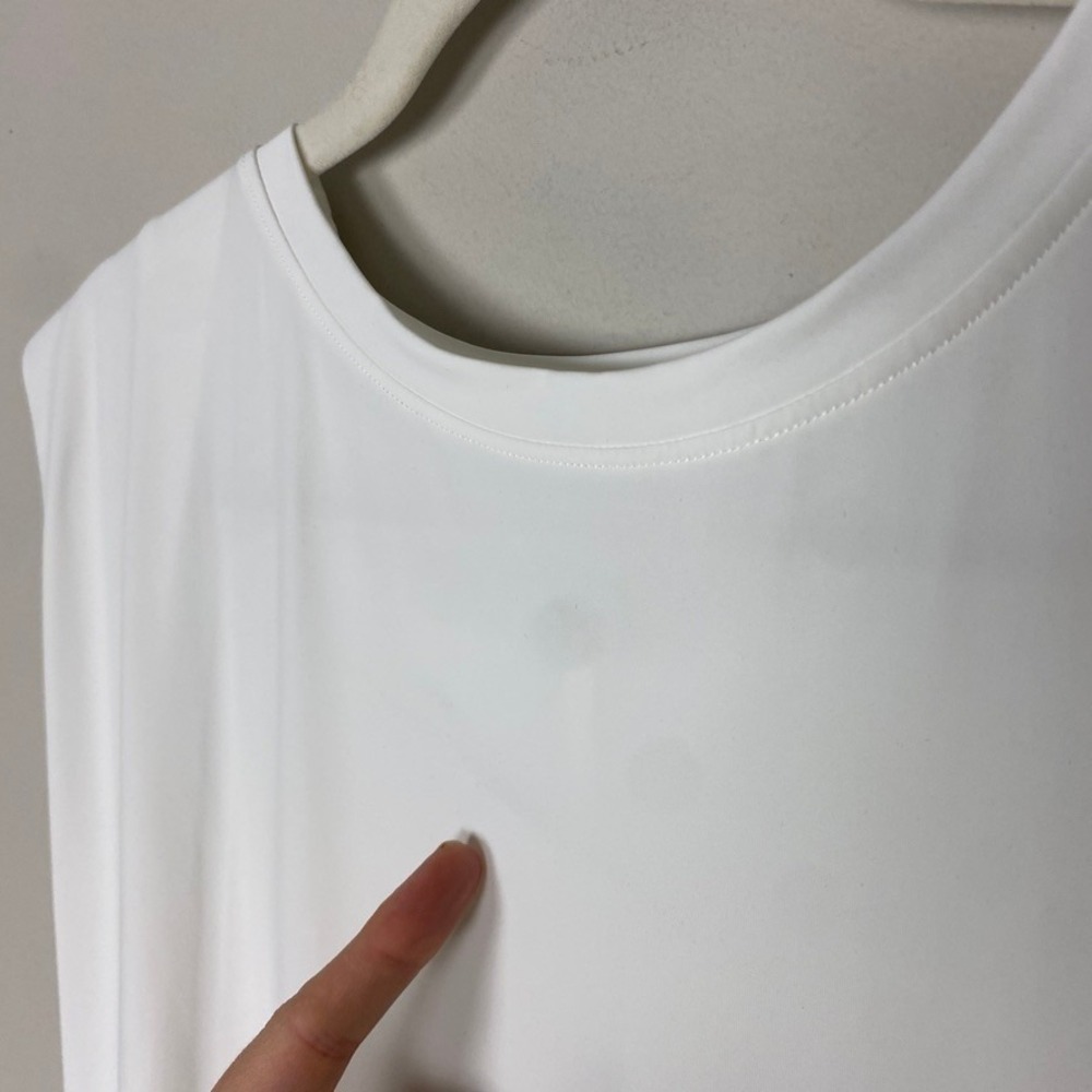 Halara Round Neck Ruched Workout Tank Top Sleeveless Athletic Womens XL White - Picture 3 of 9